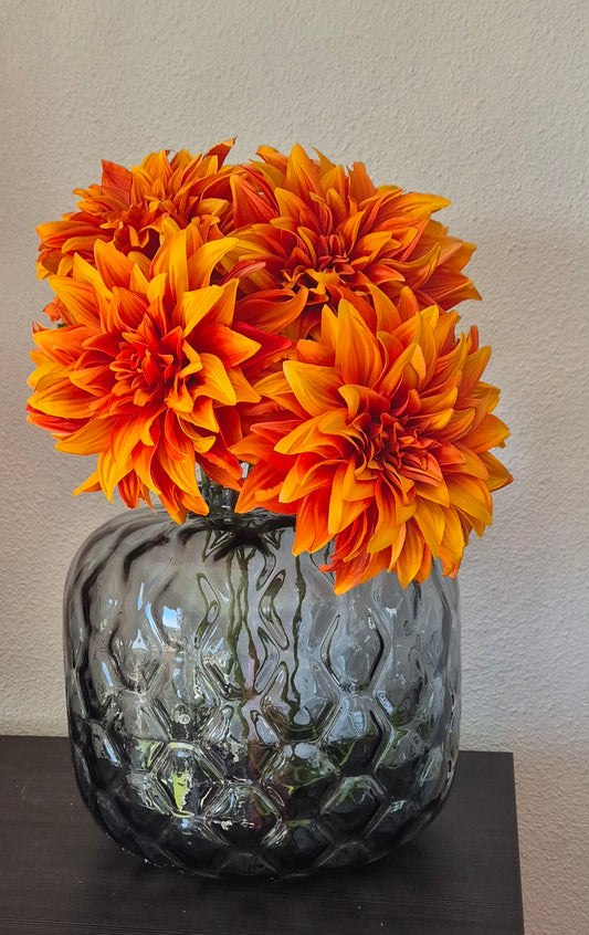 Oranje grote dahlia